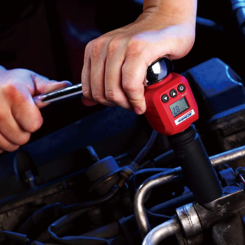 ACDelco 3/8” Digital Torque Adapter, 5.9-59 ft-lbs (8-80 Nm) Range, Audible Buzzer & LED Flash Notification, Includes ISO 6789 Calibration Certificate, ARM602-3