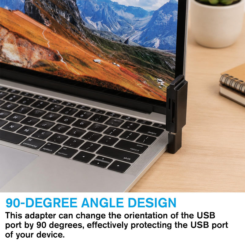 4 Pack 90 Degree USB 3.0 Adapter, Right Angle USB Adapter,Left and Right Angle and Vertical up and Down Angleusb a Male to Female Converters Extend for Power Bank, Chargers, Laptops, USBDisk