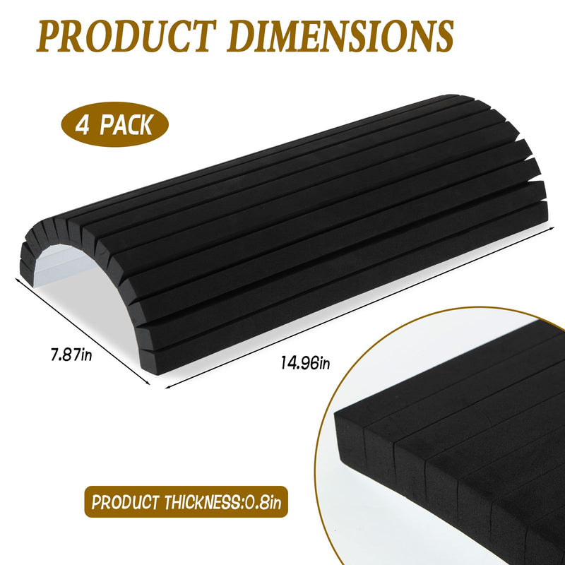  [AUSTRALIA] - 4-Pack Garage Wall Protector, 14.9”x7.8” Self-Adhesive EVA Foam Bumpers, Black Car Door Edge Guards for Parking, Wall Columns, Poles, Car Door & Bumper Collision Protection