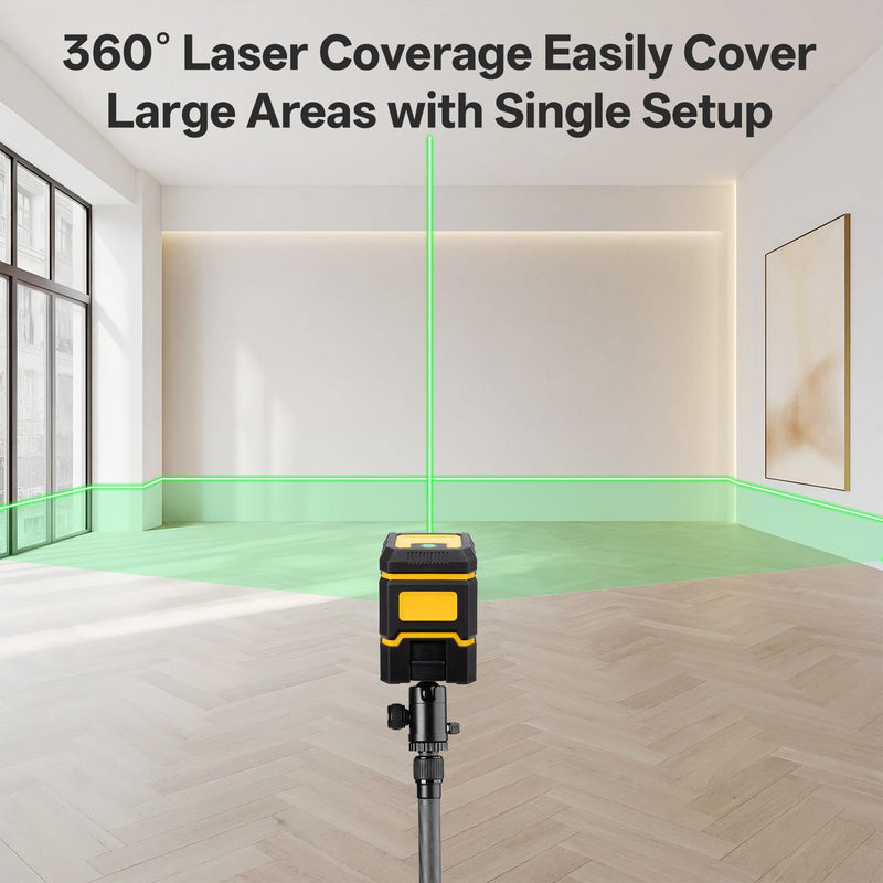 Self Leveling Green Laser Level, 100ft Cross Line Tool with Rotary Function, Class II <1mW 635nm, 3 Brightness Modes, Magnetic Bracket, IP54 Dust/Water Resistant Laser Green