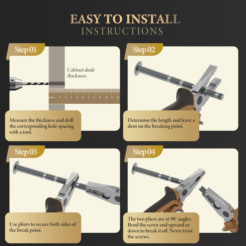 Haliwu 10 Pack Cabinet Knobs, Black&Gold Kitchen Dresser Drawer Handles, T-bar Hardware T-bar knob Black & Matte Gold