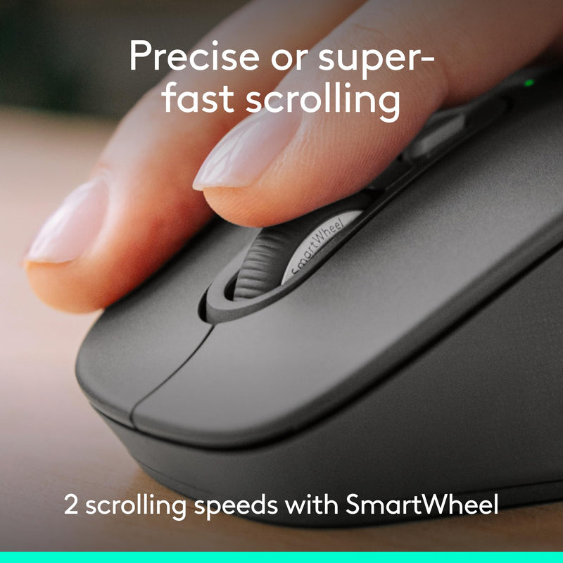 Logitech Signature Comfort Plus M850 L for Business Wireless Mouse | Sculpted design with palm cushion, secure receiver/Bluetooth, for business, Windows/Mac/ChromeOS/Linux/iPadOS