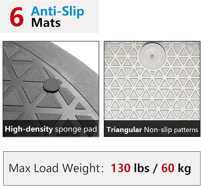 Upgraded 12 Inch 360° Lazy Susan Rotating Turntable Stand | Smooth rotation & heavy load capacity, equipped with 12 non-slip pads; ideal for monitor, laptop, plant, model, fish tank 12inch