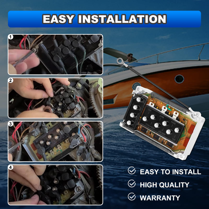 2pcs CDI Module Switch Box Compatible with Mercury Outboard 50hp 60hp 65hp 70hp 75hp 80hp 90hp 105hp 115hp 140hp 150hp 175hp 200hp 220hp Motor Power Pack Replace# 332-7778A12 332-7778A9