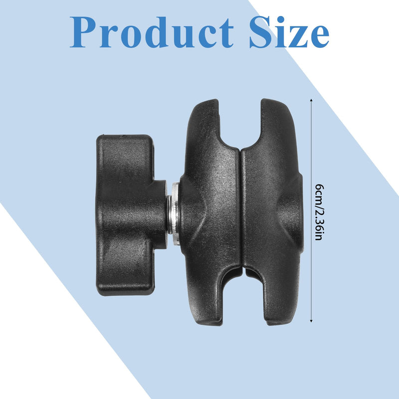 Aluminum Alloy Double Socket 2.36" Short Arm Fits Industry All Standard 1" Ball Adapters Compatible with B Size 1" Ball Components