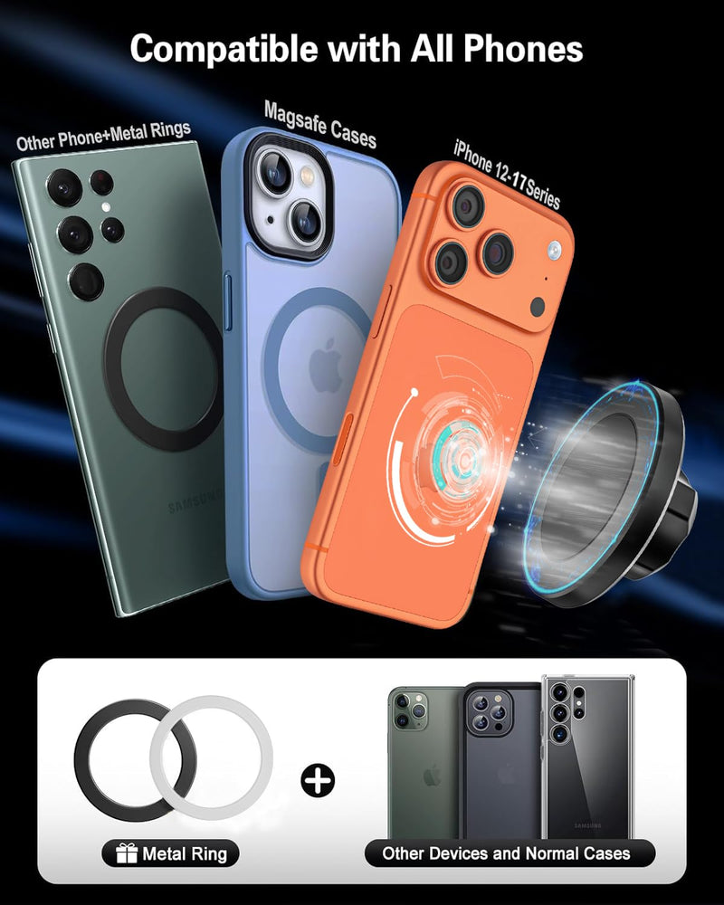 Magnetic CD Phone Holder for Your Car-360°Metal Arm/Strong Magnets | CD Player Car Phone Mount, Hands-Free CD Slot Cell Phone Cradle Fit for iPhone 17 Pro Max 16 15 14 13 12, 4-7'' Smartphone