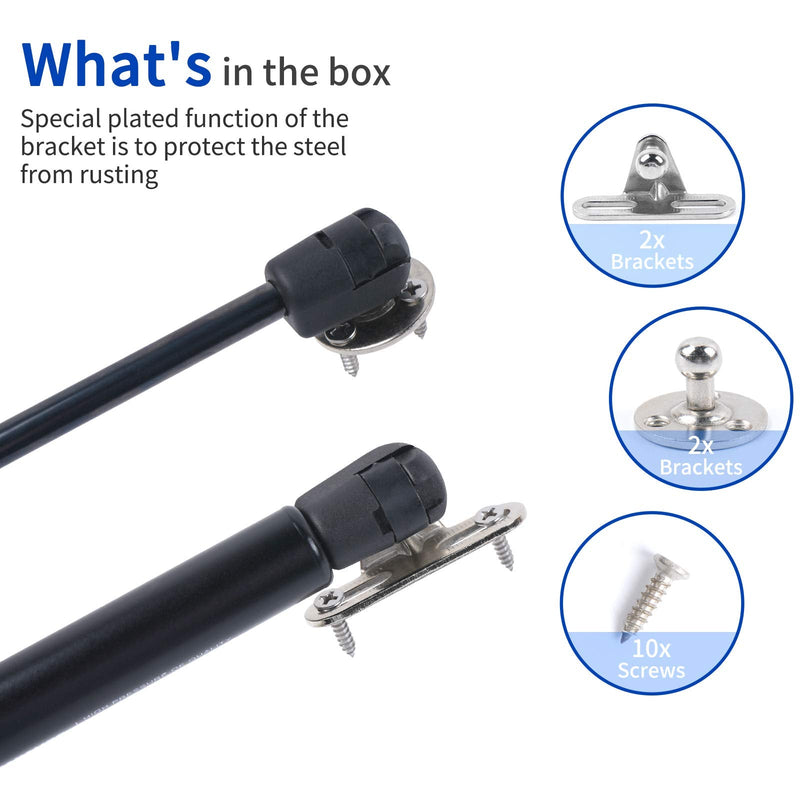 OTUAYAUTO YAQLS01 Gas Strut Mounting Brackets - 10mm Ball Stud with Screws (Pack of 4) Angled Flat Gas Strut Mounting Brackets (pack of 4)
