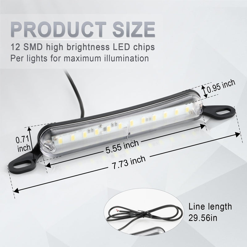 LivTee License Plate LED Light, Extremely Bright Assembly for Trailer UTV ATV Truck RV Boat, Xenon White(6000K)