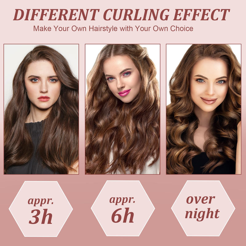 [AUSTRALIA] - 3 Pcs Heatless Curlers, Heatless Curls Hair Rollers for Long Hair, No Heat Overnight Curlers Blowout Rods Soft Satin Sleeping Lazy Curler (Black) Black