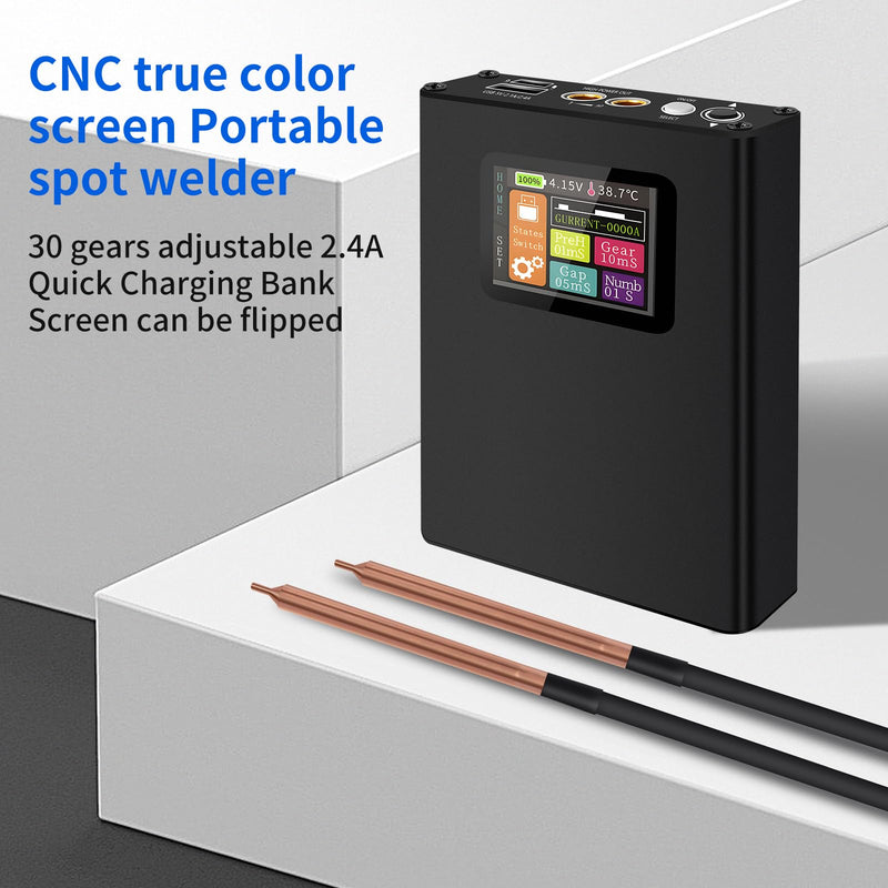 Spot Welder, Docreate 30 Levels Adjustable Handheld Spot Welder with LCD Screen, Portable Rechargeable DIY Mini Spot Welding Machine with Nickel Belt and Spot Welding Pen for 18650