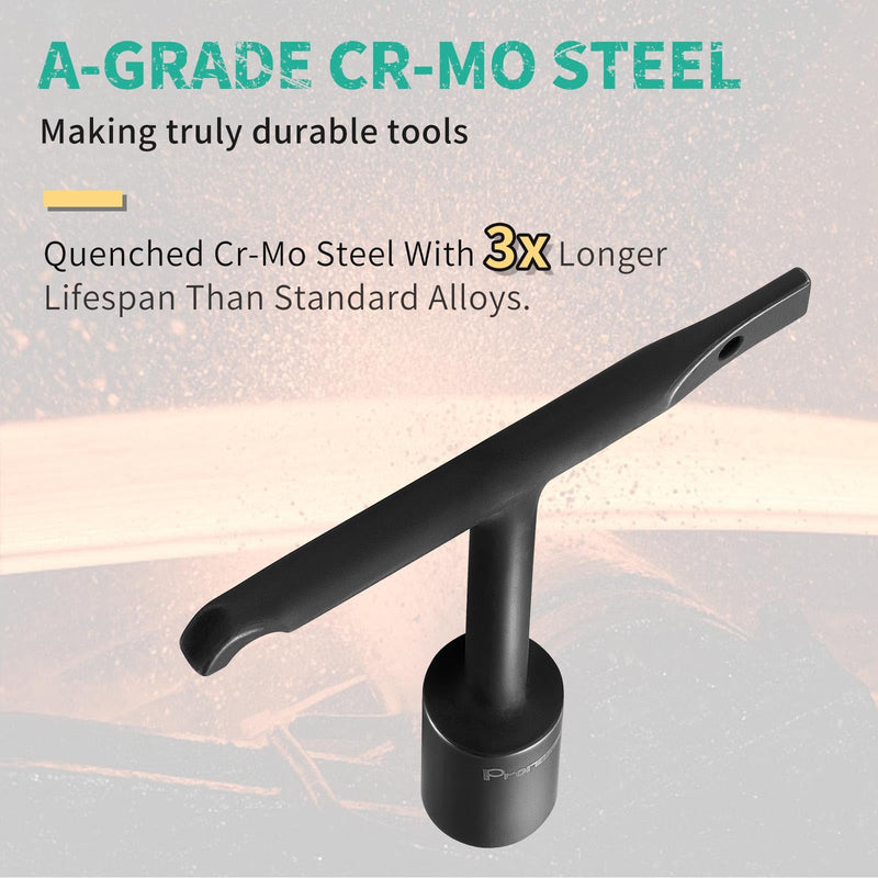 Penta Wrench with T-Handle,Heavy Duty Lineman Wrench made by CrMo steel,the key for Pentagon Curb Boxes 1 Black