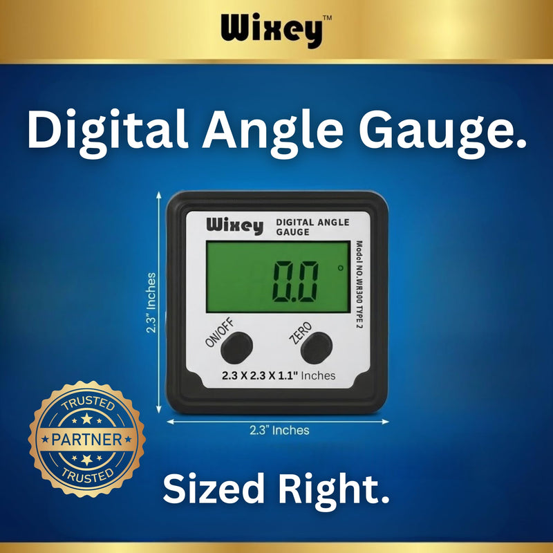 Wixey Digital Angle Gauge | Digital Angle Finder for Table Saw & Miter Saw (Magnetic) – Precision Bevel & Compound Angle Measuring Tool for Woodworking with Backlight