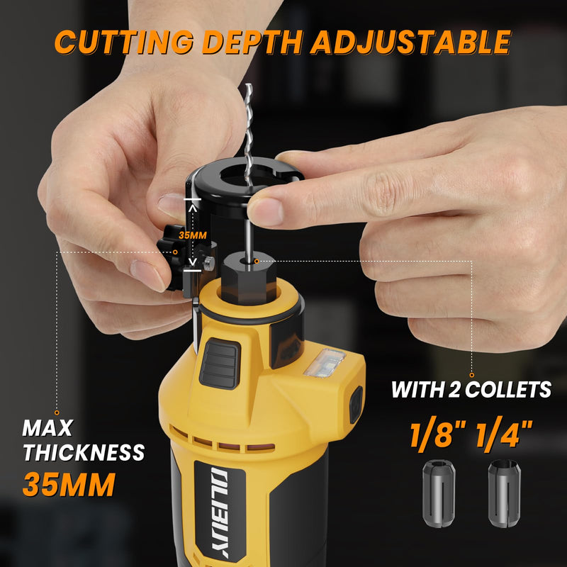 Cordless Drywall Cut-Out Tool for De-walt 20V Battery, 3 Speed Adjustable Brushless Rotary Saw with Up to 30000 RPM, Drywall Rotary Cutting Tool for Sheetrock,Wood,Plywood(Tool Only)