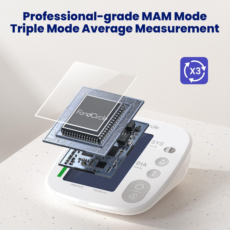 Automatic Digital Upper Arm Blood Pressure Monitor for Home Use | Bluetooth sync, 8.6-17.7" adjustable cuff, 2×199 memory, large LCD display for home use Adjustable Cuff 8.6"-17.7"