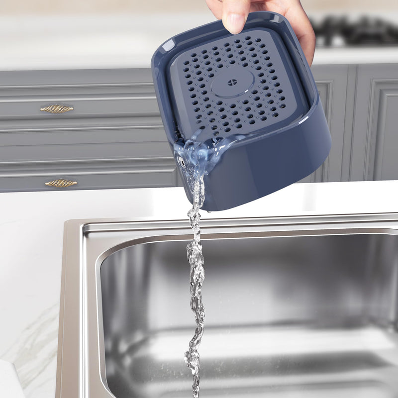 Dish Soap Dispenser for Kitchen,Detachable Soap Dispenser with Sponge Holder for Dish Cleaning,17 Ounces,Navy Blue,1 Pack
