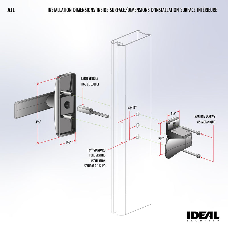 Ideal Security Door Lever for Storm and Screen Doors, Oil Rubbed Bronze (2-Piece Set)