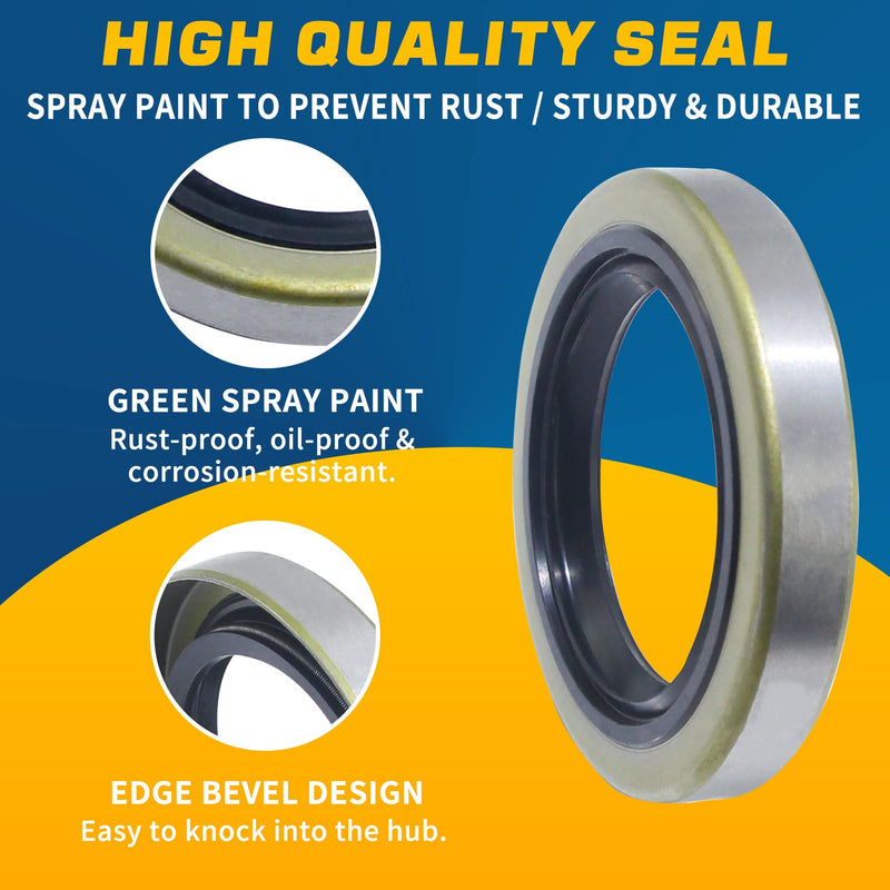 4pcs Trailer Axle Hub Wheel Grease Seals 1.719''I.D x 2.565''O.D with 4pcs Cotter Pins for Dexter 010-019-00 (10-19) Transcom 171255TB National 473336, 3500 lbs #84 Spindle E-Z Lube Axles KIT#3-1 (4Pcs Grease Seals 171255TB)