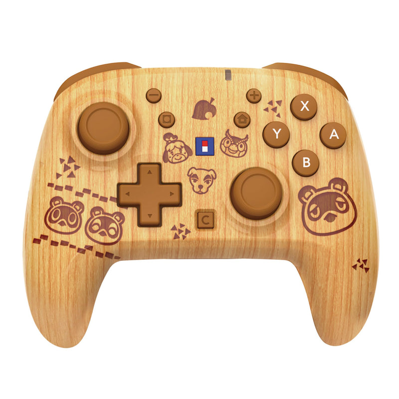 HORI Wireless HORIPAD Turbo (Animal Crossing Wood Brown) for Nintendo Switch 2 – Rechargeable Controller - Officially Licensed by Nintendo