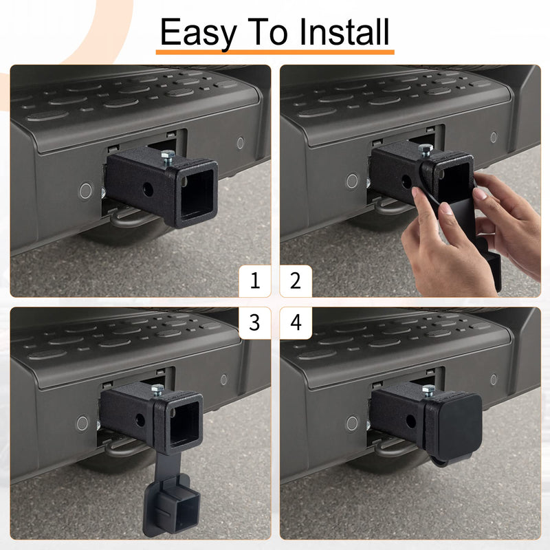 SINGARO Fits for 2-inch Hitch Cover, Trailer Hitch Cover Tube Plug Insert, Car Exterior Accessories, Receiver Tube Hitch Plug Black 1