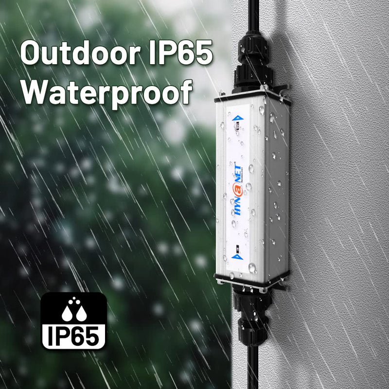 IPX201 30W Industrial Gigabit PoE Extender with Outdoor Waterproof Grade IP65 Extends The Range of PoE and Ethernet an Additional 100 Meters