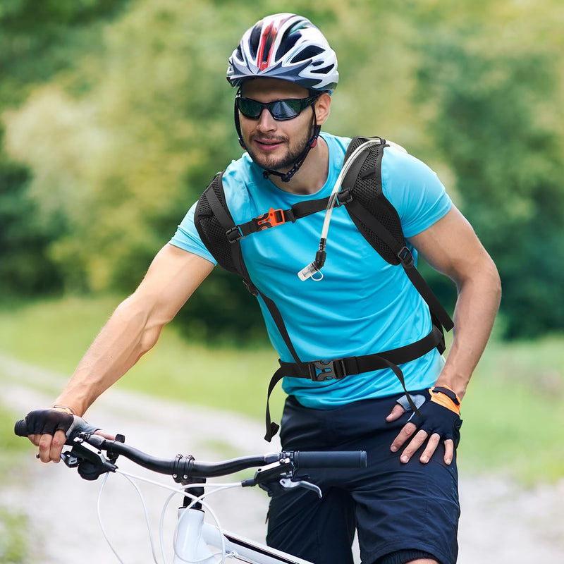 Hydration Backpack Hydration Pack Water Backpack with 2L(70-Ounce) Hydration Bladder for Men Women Kids for Running Hiking Biking Climbing Black