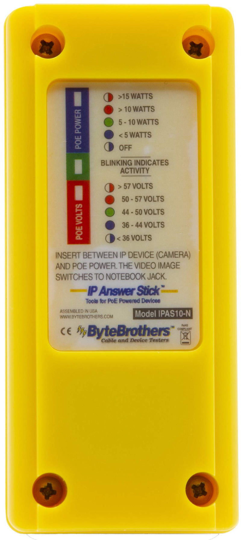Triplett IPAS10-N Byte Brothers IP Answer Stick IP Camera and PoE Tester