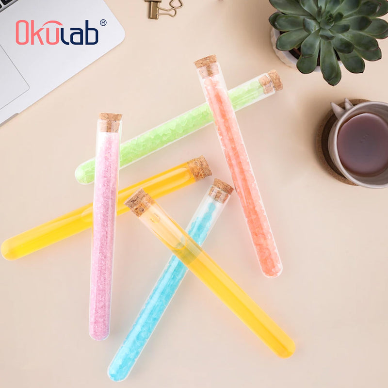 Glass Test Tubes Bulk 50pcs,16ml 20x100mm Test Tube with Cap and Brush, Glass Test Tube for Scientific Plants,TTGS01A50 50pcs of 20x100mm(16ml)