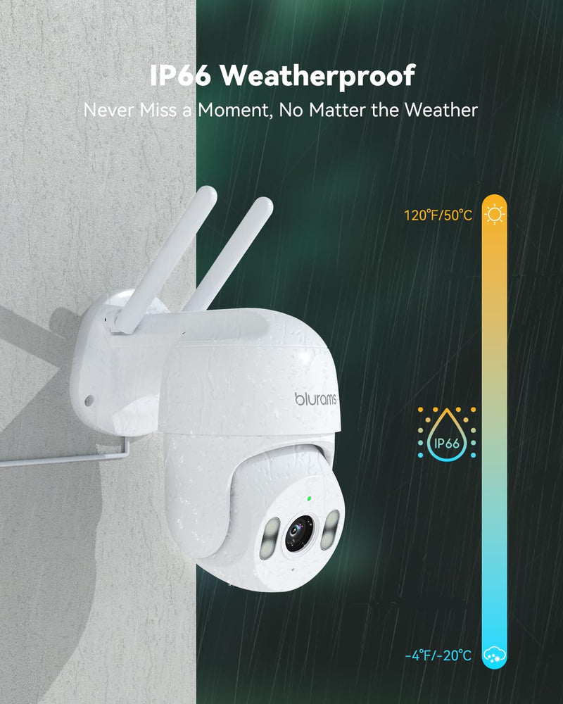 blurams 3-Pack Cameras for Home Security, 2K Outdoor Security Camera Bundle, Indoor/Outdoor Camera w/AI Motion Detection, 2-Way Audio, Compatible with Alexa&Google Home