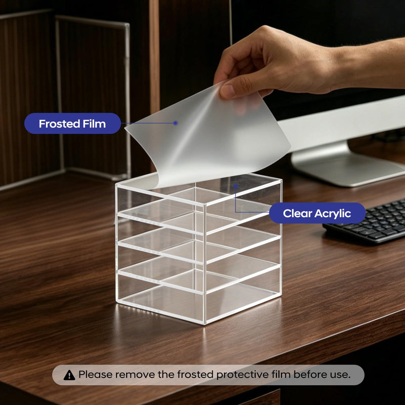Acrylic External Hard Drive Organizer, 4-Bay Desktop Holder for HDD & SSD, Clear Portable Drive Storage
