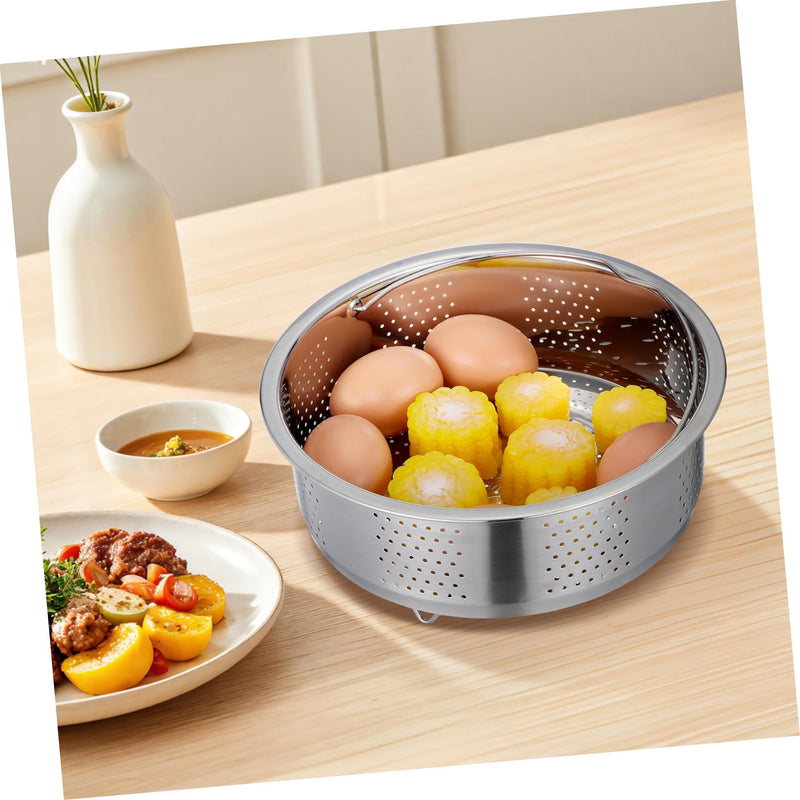 DOITOOL Stainless Steel Steamer Basket for Pot, 8.65inch/22cm Vegetable Steamer Basket Insert Steaming Rack with Handle, Vegetables Fruit Strainers and Colanders for Home Kitchen Cooking 21.5X21.5X9CM