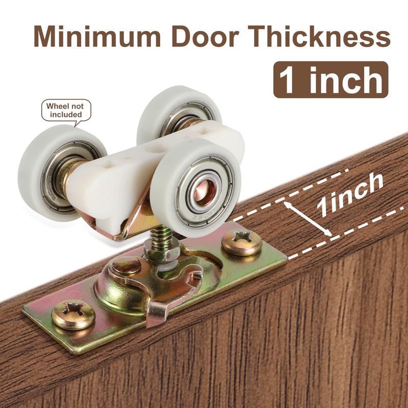 Pocket Door Rollers Connection Plate, Sliding RV Door Hardware,Color Zinc Plating,2 Set (Wheels not Included) 5 Set