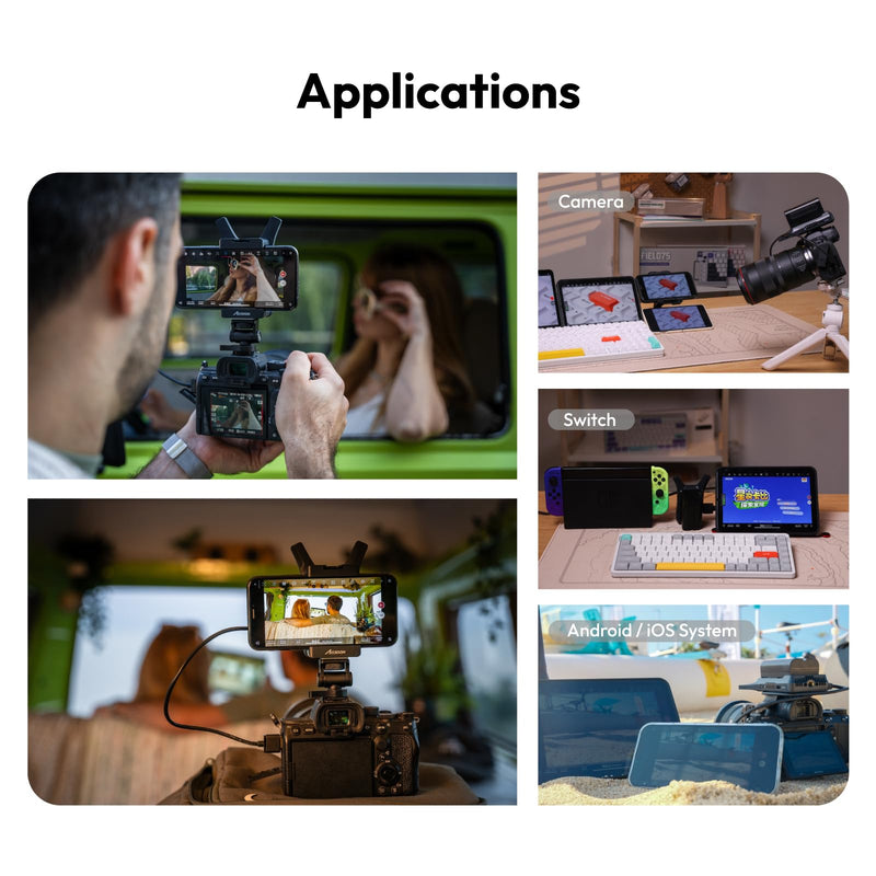 Accsoon CineView Nano Wireless Video Transmission System, 500ft Range, 0.06s Latency, 1080P/60 HD Video, 4 Devices Monitoring, 2-Way Power Supply HDMI Nano