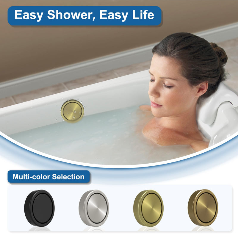 Bathtub Overflow Cover 2-Screws on, 3.55" ABS Plastic Tub Overflow Plate with Hair Catcher, 2-Hole Tub Overflow Drain Covers Faceplate Replacement Overflow Cap for Alcove Tub (Brushed Gold) Brushed Gold