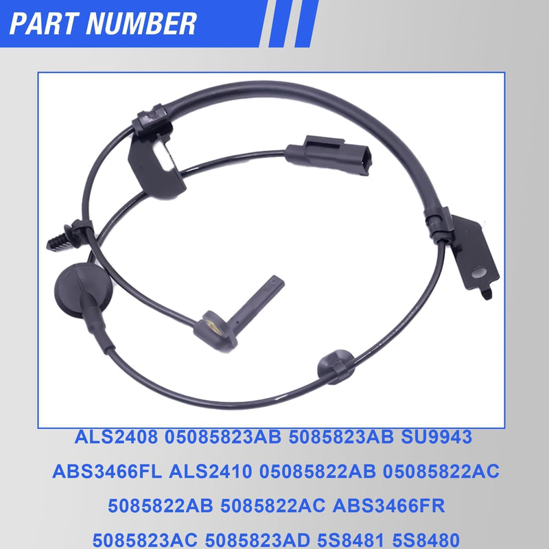 ABS Wheel Speed Sensor Front Left Right Compatible with 2009-2020 Dodge Journey 08-14 Dodge Avenger 07-10 Chrysler Sebring 200# ALS2408 ALS2410
