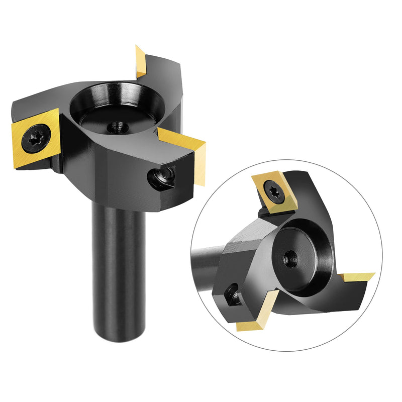 SpeTool 10pcs Squres Carbide Insert Replacement ATS Coating for Spoilboard Surfacing Router Bit(12mmx12mm, 2.2mm Thick), 35 Degree Cutting Angle, Straight -Hole