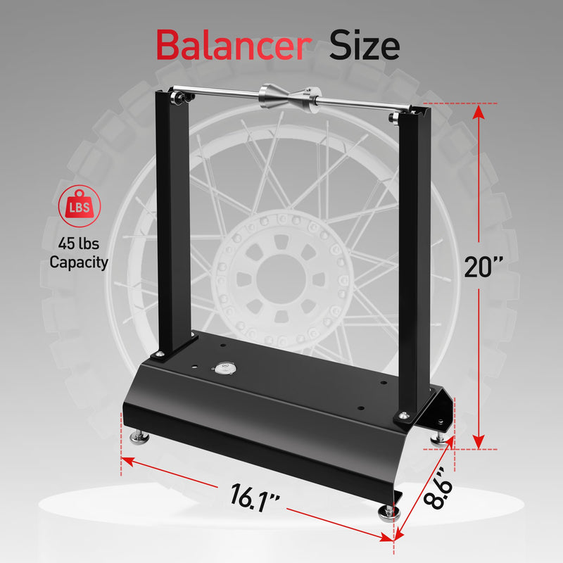 JY PERFORMANCE Motorcycle Wheel Balancer, Tire Balancer Stand for Static and Dynamic Tire Alignment, Bike Wheel Balancer for Motorcycles, Road, Sports, MX, and Dirt Bikes Wheels