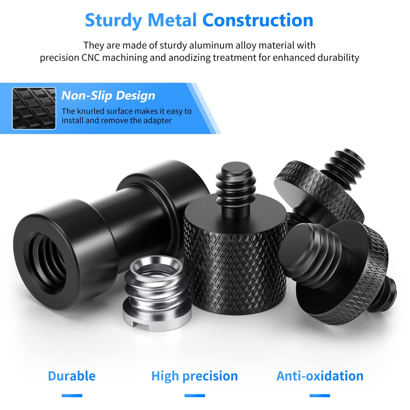 NEEWER Camera Screw Adapter, 22 Pieces 1/4” to 1/4” and 1/4” to 3/8” Tripod Mount Screw Adapter Converter Set for Camera Mount, Monopod, Ball Head, Flash Light Stand, Tripod — ST29