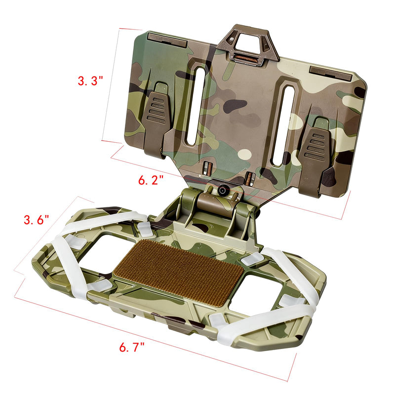 Tactical Phone Holder, Chest Phone Mount for Plate Carrier – MOLLE Compatible Universal Phone Holster for Screen Size 4.7"-6.7", Tactical Vest Attachment for Hunting, Duty, Hiking (Camo Green)