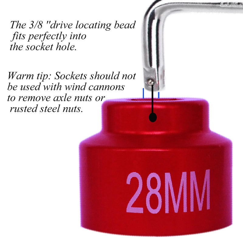 28mm fuel filter Socket, for Cummins tools 3/8 drive for Dodge Ram 6. 7L Cummins Oil/Fuel Filter Canister Socket wrench plug tool -28mm(2010 & up) 28mm Red