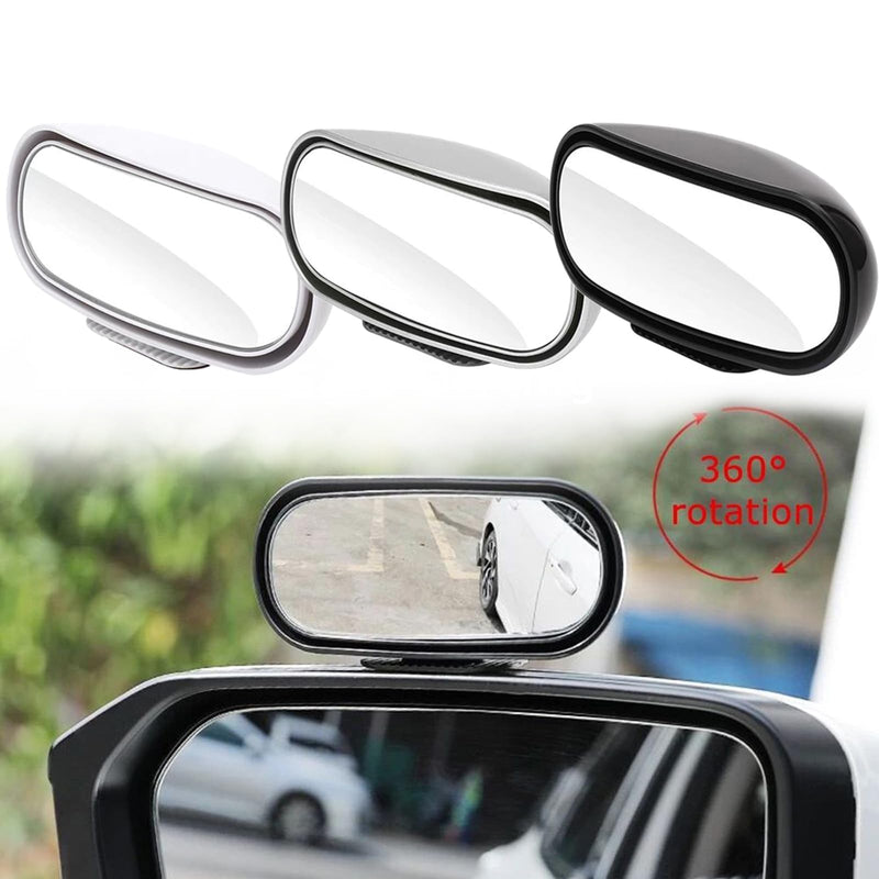 Blind Spot Car Mirror Rectangular, Blind Spot Car Rearview Stick on Mirror, Adjustable Blindspot Convex Wide Angle Side Rearview Mirror for Cars Trucks SUV Black 1 Piece