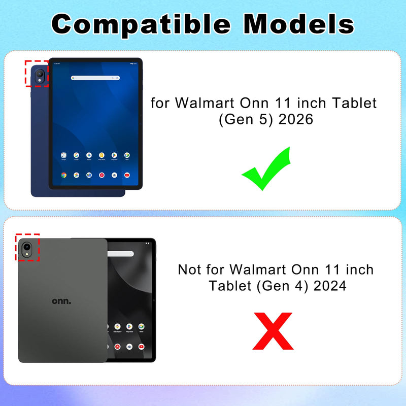 ATOOZ for Walmart Onn 11 inch Core Tablet Case (2026 Model), Purple | Soft Silicone, Adjustable PC Stand, Shockproof Protection, Kid-Friendly Lightweight Cover for Onn 11" Gen 5 2026 Tablet