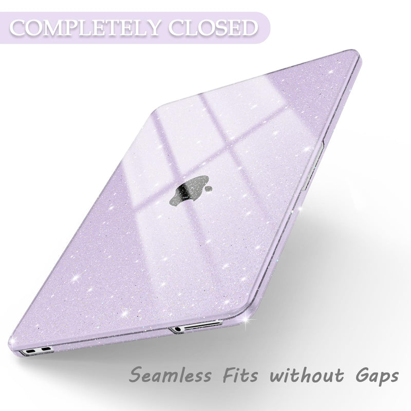 B BELK Compatible with MacBook Neo Case 13 inch 2026 A3404, Glitter Purple | Crack & Scratch Resistant Cover Protective Ultra-Thin Hard Shell with 2 Keyboard Covers & Screen Film