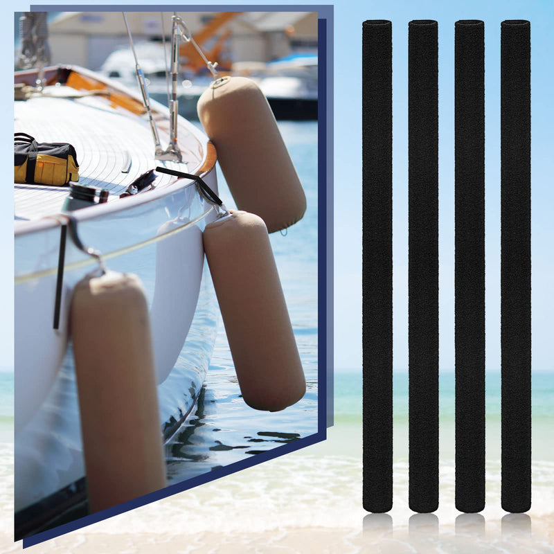 Lewtemi 4 Pcs Dock Line Chafe Guards 14 Inch Removable Chafing Guards for Dock Lines Black Rope, Eliminates Boat Line Squeaking and Protects Your Boat (14 Inch)