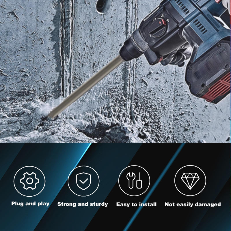 Pneumatic Cold Chisel Set, 3/4" Width 14" Long Air Pneumatic Hammer, Flat and Point Chisels with Round Collar for Concrete and Tile, Air Hammer Punch Chipping Bits Tool, Cr-Mo Alloy Steel 3/4" Width 14" Long pointed chisel and flat chisel