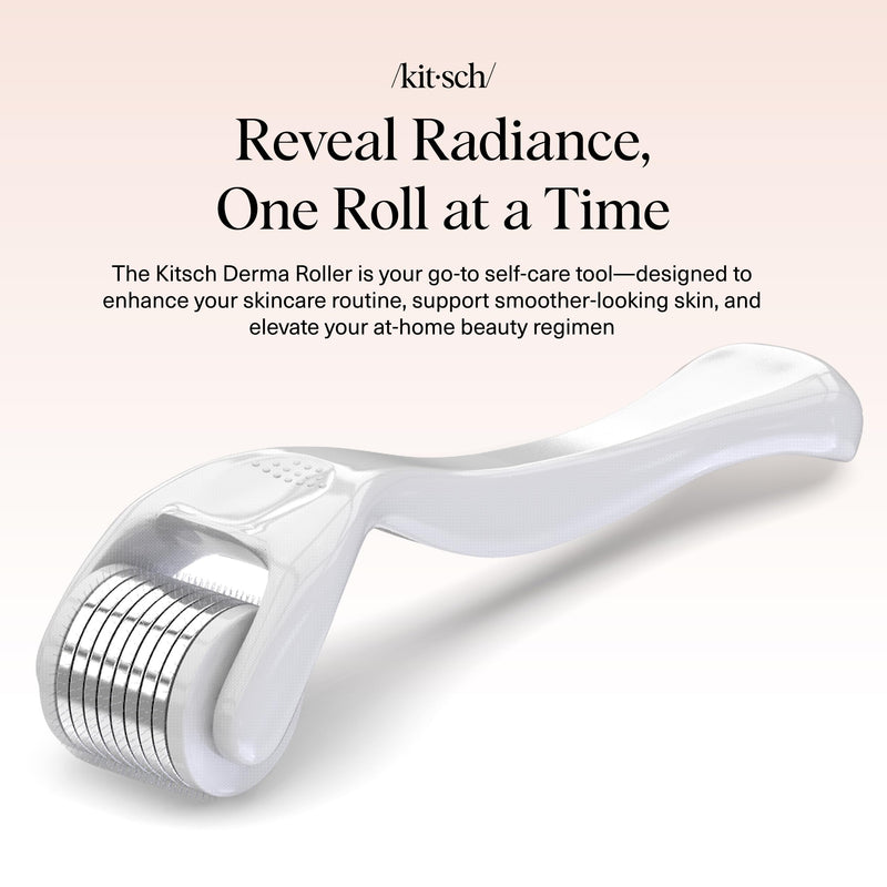 Kitsch Derma Roller – Skin Care Tool & Face Roller for Boosting Absorption of Serums & Oils - Beard Derma Roller for Men - Easy-to-Use Beauty Roller for Skin, Beard & Hair Growth | Skin Care Tool & Face Roller for Boosting Absorption of Serums & Oils, ...