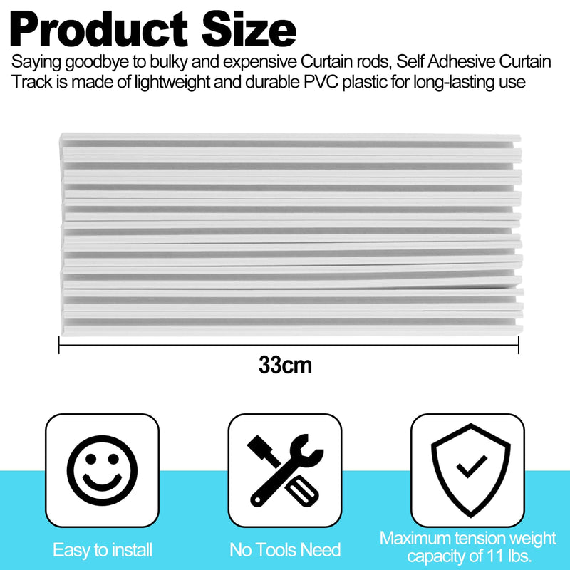 Self Adhesive Curtain Track,9.8FT Ceiling Curtain Track No Drill,Curtain Track Ceiling Mount, Curtain Track for RV,Trailer,Home 118 inch