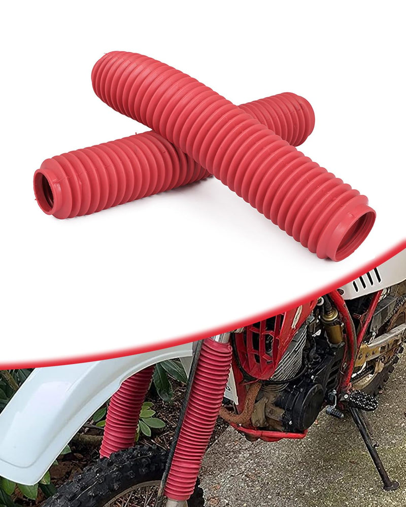 Motorcycle Fork Cover Boots Universal Front Shock Tube Absorber Guard Dust Boots For Most Dirt Pit Bike, RUBY RED Universal Front Fork Cover