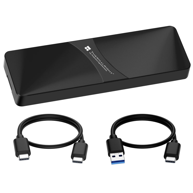 Thermalright M.2 NVMe SSD Enclosure HR-EB118 AC Black | USB3.2 Gen2 10Gbps USB-C External SSD Case, CNC Aluminum Housing, UASP/Trim/S.M.A.R.T, Thermal Pads, 2230-2280, Up to 8TB