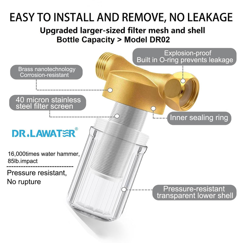 DR03 Reusable Brass Washer Wate Filter, 40 Micron Washing Machine Water Filter, for Washing Machine, Heater, Faucet, Anti Scale Protecting Appliances Sediment Filter