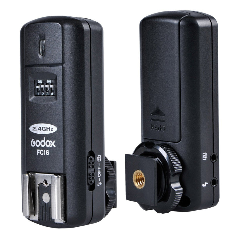 Godox FC-16 2.4Ghz 16 Channels Studio Remote Wireless Flash Trigger with Remote Receiver for Nikon Camera D3100 D3200 D600 D90 D800E D800 D700 D300S D300 D200 D7100 D7000 D5100 D5000 D4 D3S D3X D2Xs